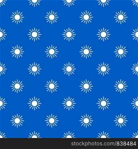 Sun pattern repeat seamless in blue color for any design. Vector geometric illustration. Sun pattern seamless blue