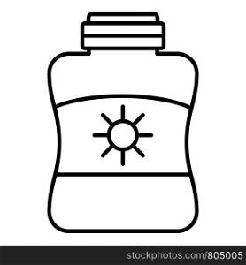 Sun protection cream jar icon. Outline sun protection cream jar vector icon for web design isolated on white background. Sun protection cream jar icon, outline style