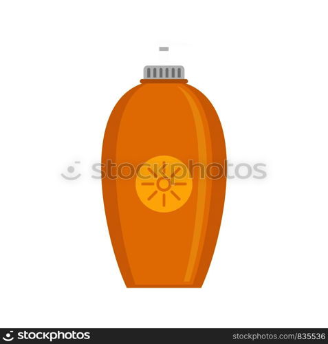 Sun protection dispenser icon. Flat illustration of sun protection dispenser vector icon for web isolated on white. Sun protection dispenser icon, flat style