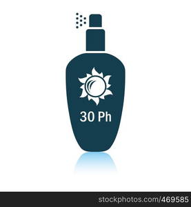 Sun protection spray icon. Shadow reflection design. Vector illustration.