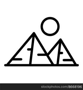 Sun pyramid icon outline vector. Ancient egypt. Giza sand. Sun pyramid icon outline vector. Ancient egypt
