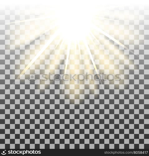 Sun rays background. Sun rays or beams on transparent background. Vector illustration.