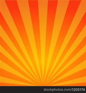 Sun rays background. Sun sunburst pattern. Abstract sunset background. Summer yellow sun rays for template background. Vector illustration.