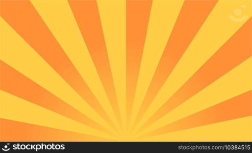 Sun rays background. Yellow-orange rays. Vector illustration