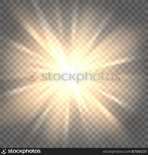 Sun rays on transparent background. Sunburst icon. Sun rays on transparent background vector illustration