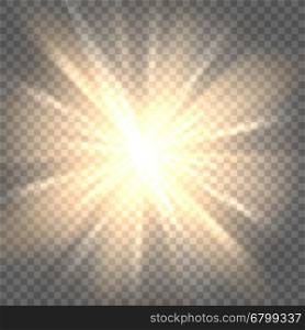 Sun rays on transparent background. Sunburst icon. Sun rays on transparent background vector illustration