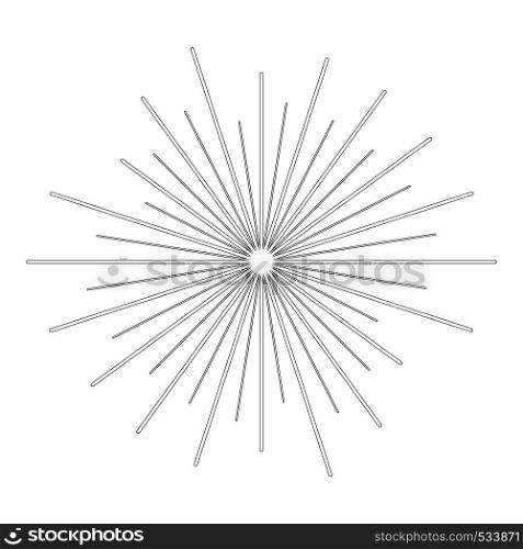 Sun rays Sunbeam concept icon outline black color vector illustration flat style simple image