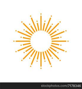 Sun rays yellow icon isolated on white background. Eps10. Sun rays yellow icon isolated on white background