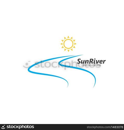 sun river logo icon vector illustration design