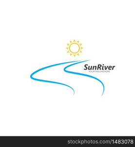 sun river logo icon vector illustration design