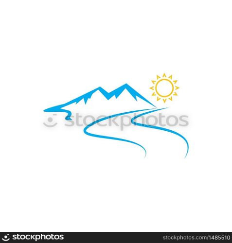 sun river logo icon vector illustration design
