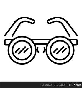 Sun round glasses icon. Outline sun round glasses vector icon for web design isolated on white background. Sun round glasses icon, outline style