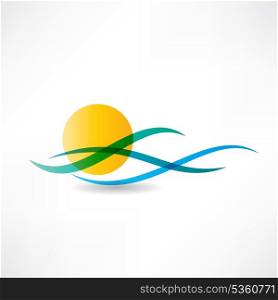 sun sea abstractly icon