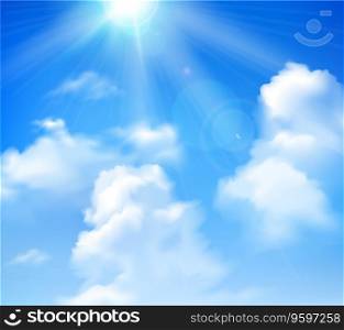 Sun shining in sky vector image