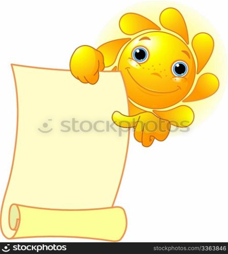 Sun shows a scroll