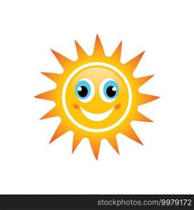 Sun smile emoticon logo images illustration design