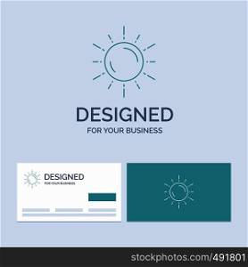 sun, space, planet, astronomy, weather Business Logo Line Icon Symbol for your business. Turquoise Business Cards with Brand logo template. Vector EPS10 Abstract Template background