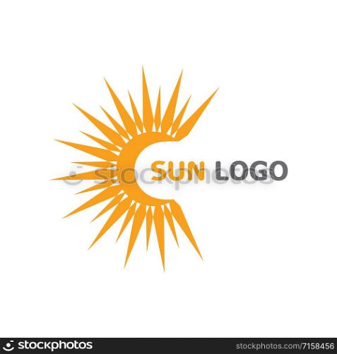 Sun Summer Logo Design illustration icon template