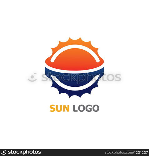 Sun Summer Logo Design illustration icon template vector