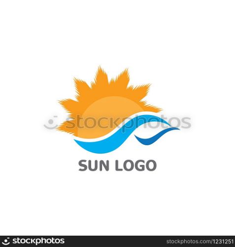 Sun Summer Logo Design illustration icon template vector