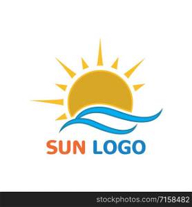 Sun Summer Logo Design illustration icon template vector