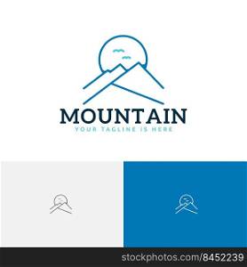 Sun Summit Mountain Nature Landscape Line Logo