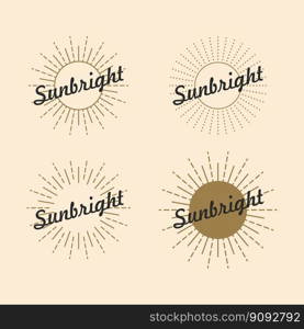 Sun Sunbright sunshine sunlight icon vector flat design