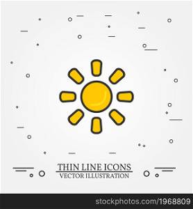 Sun thin line design. Sun pen Icon.Sun pen Icon.Sun pen Icon Drawing. Sunr pen Icon Image. Sun Icon Graphic.Sun pen Icon Art. Think line icon.