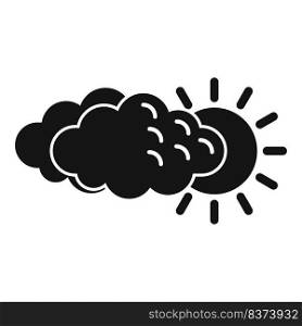 Sun under cloud icon simple vector. Rain forecast. Cold rainy. Sun under cloud icon simple vector. Rain forecast