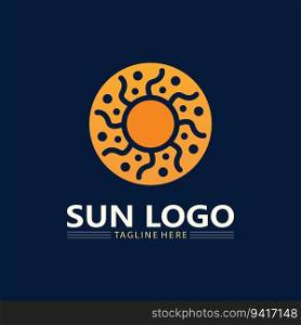 Sun Vector and sun logo illustration Icon Logo Template design
