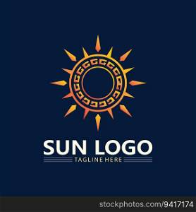 Sun Vector and sun logo illustration Icon Logo Template design