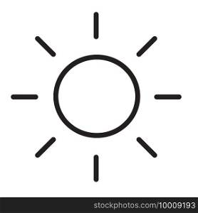 sun vector icon on white background.