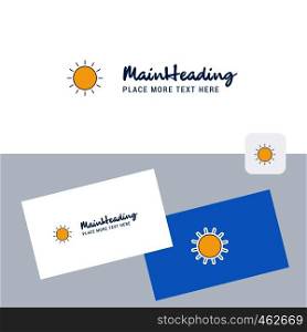 Sun vector logotype with business card template. Elegant corporate identity. - Vector