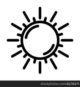 sun warm summer sunlight line icon vector. sun warm summer sunlight sign. isolated contour symbol black illustration. sun warm summer sunlight line icon vector illustration