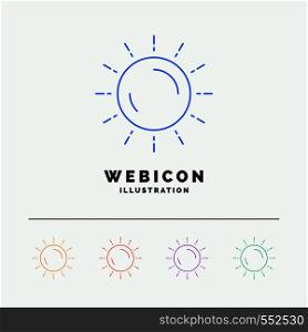 sun, weather, sunset, sunrise, summer 5 Color Line Web Icon Template isolated on white. Vector illustration. Vector EPS10 Abstract Template background