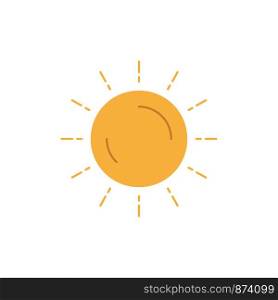 sun, weather, sunset, sunrise, summer Flat Color Icon Vector