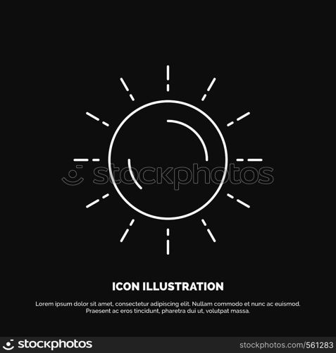 sun, weather, sunset, sunrise, summer Icon. Line vector symbol for UI and UX, website or mobile application. Vector EPS10 Abstract Template background