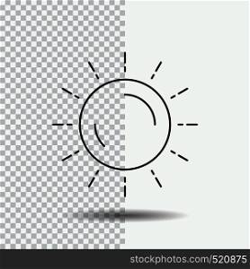 sun, weather, sunset, sunrise, summer Line Icon on Transparent Background. Black Icon Vector Illustration. Vector EPS10 Abstract Template background