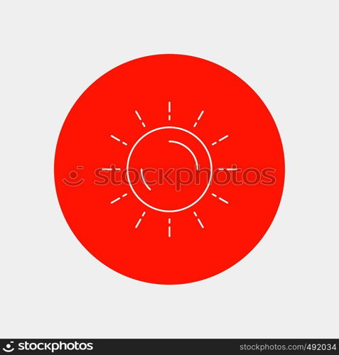 sun, weather, sunset, sunrise, summer White Line Icon in Circle background. vector icon illustration. Vector EPS10 Abstract Template background