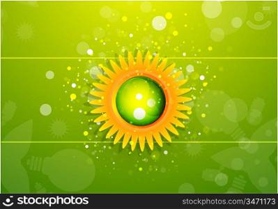 Sun with leaves. Nature concept