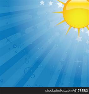 sun with rays vector illustration