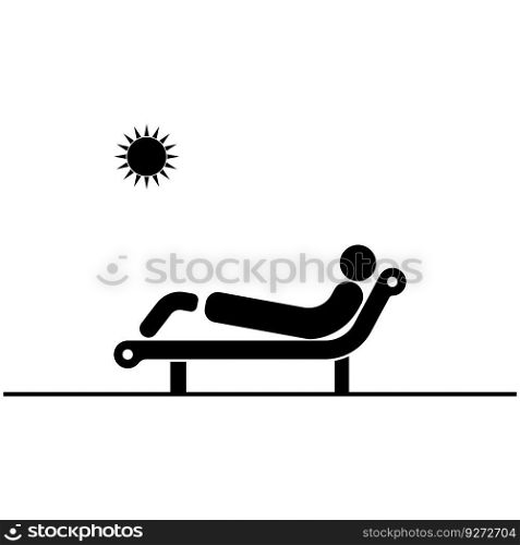 sunbathing icon vector illustration symbol design