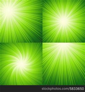 Sunbeams green vector illustration background. Sunbeams green abstract vector illustration background. EPS 10