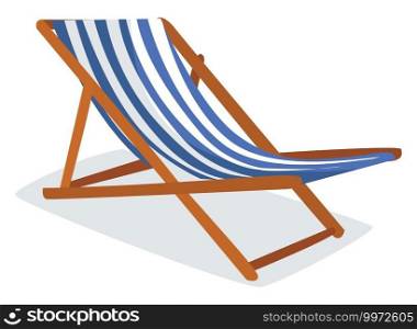 Sunbed on beach, illustration, vector on white background