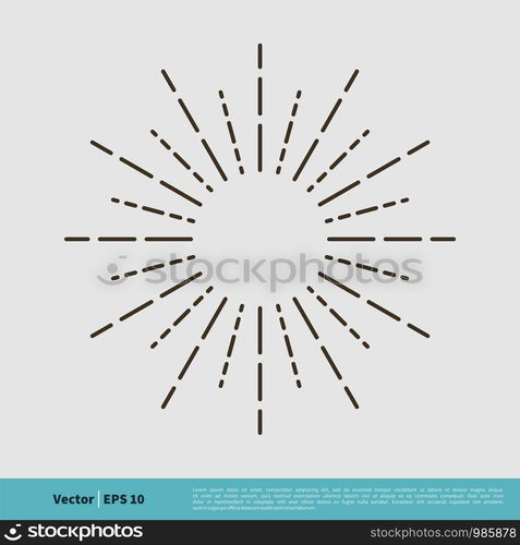 Sunburn Icon Vector, Vintage Sunlight Line Art Logo Template Illustration Design. Vector EPS 10.