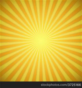 Sunburst bright yellow and orange vector background with shadow effect.