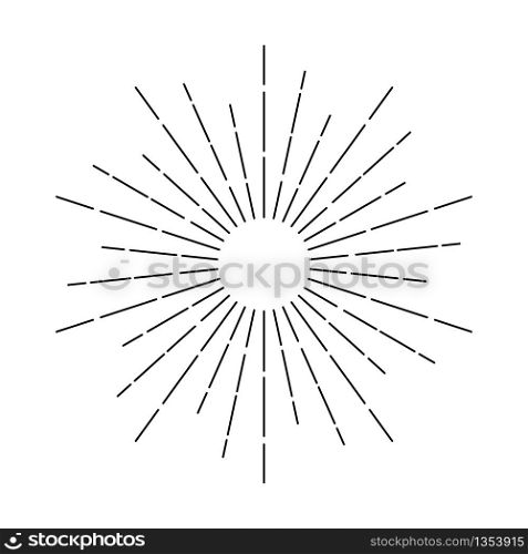 Sunburst element isolated on white background. Vector illustration