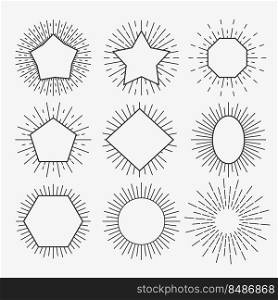 sunburst lines collection in geometric shapes style