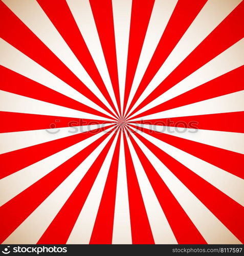 Sunburst Retro Red Pattern. Vector illustration