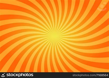 Sunburst retro sun rays yellow background. Abstract summer sunny. Vintage radial texture. EPS 10